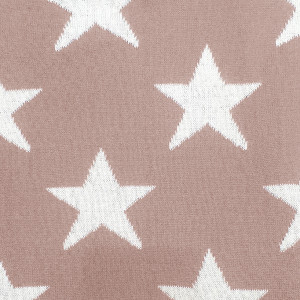 Plaid réversible coton rose, motif étoiles 100 x 150 cm - EDITH 6842