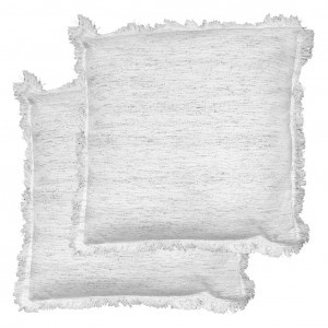 Lot de 2 coussins à franges en coton naturel 40 x 40 cm - YAKARI 3709
