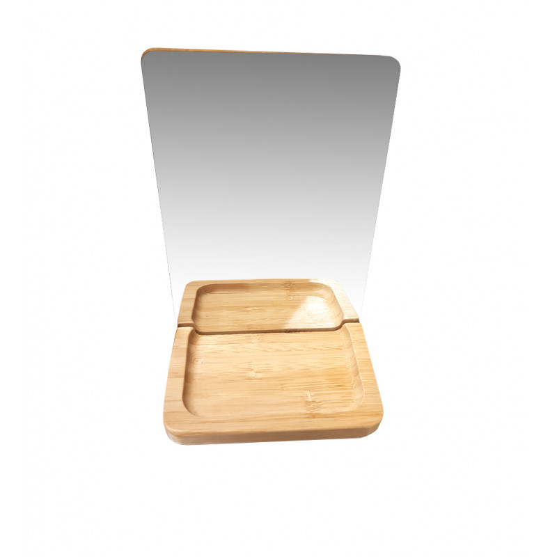 Miroir amovible rectangulaire à poser support bois - NEIGE 2843