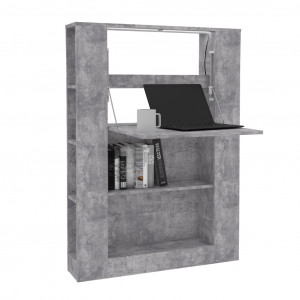 Bibliothèque / bureau multifonction gris avec 8 étagères - ESCUELA