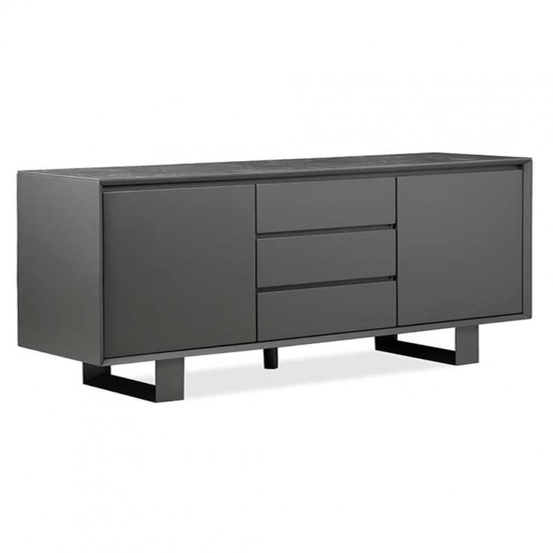 Buffet avec plateau en céramique gris anthracite - CERAMIK