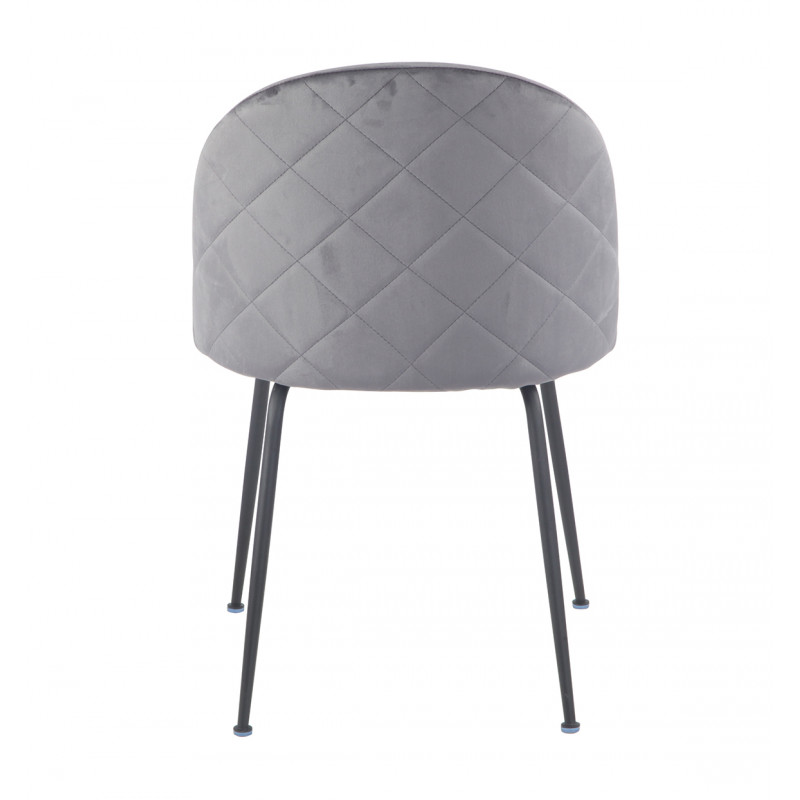 Lot de 2 Chaises velours gris - FARA