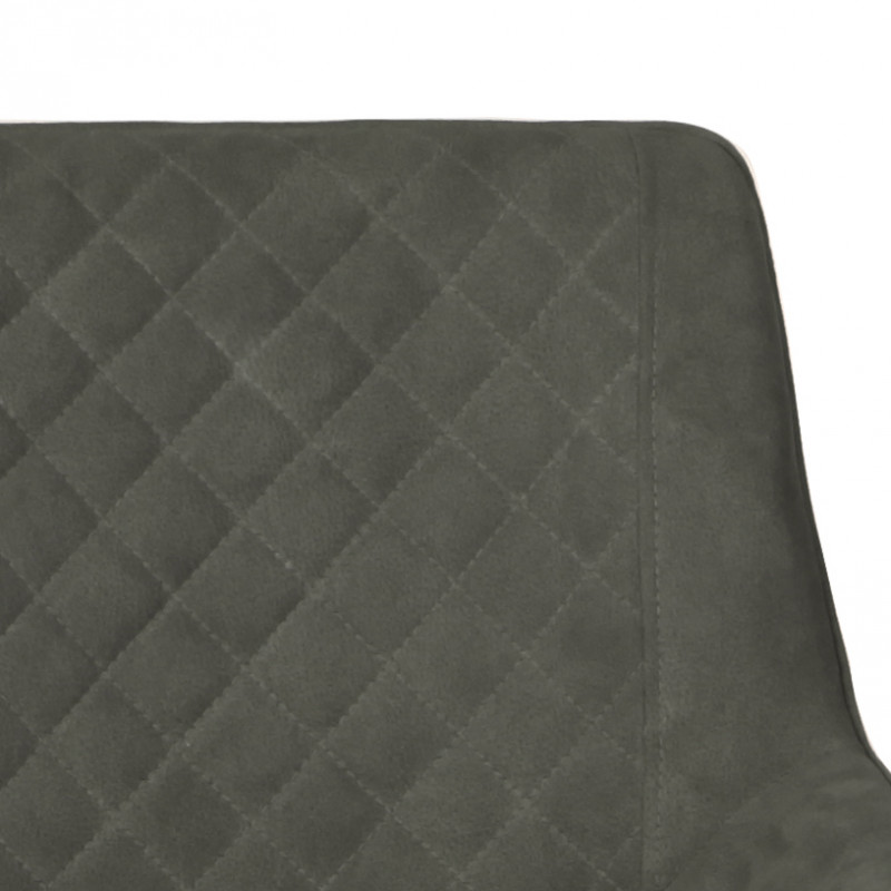 Lot 2 tabourets tissu gris anthracite doux pieds métal - MANHATTAN