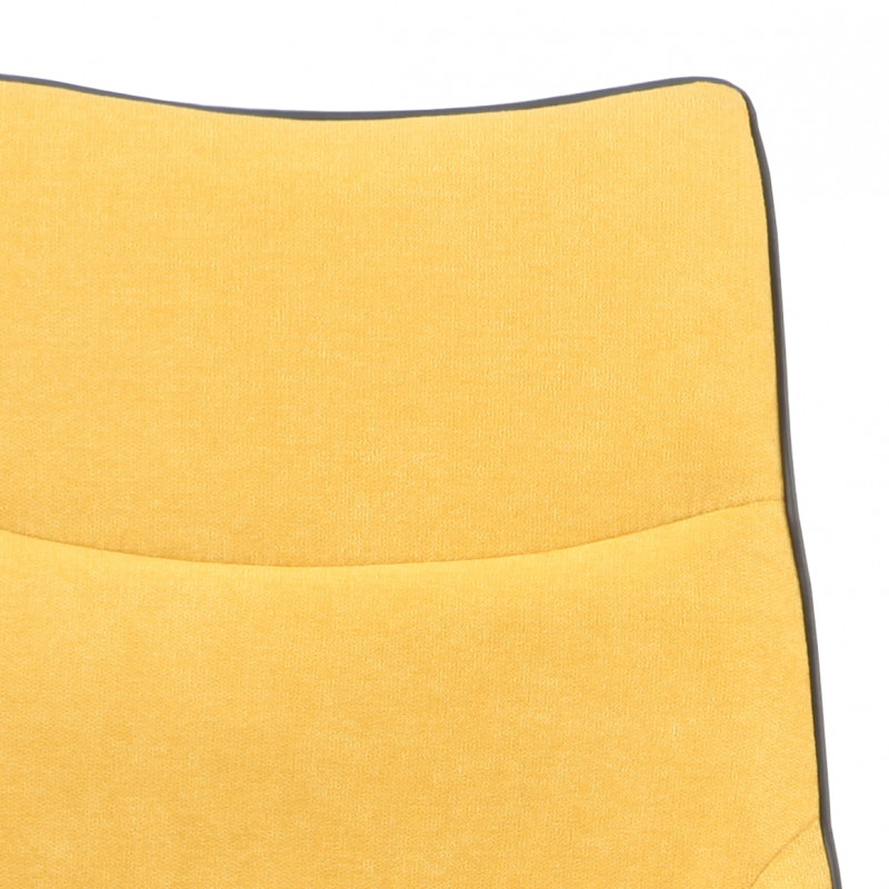 Lot 2 chaises en tissu jaune avec passepoil pied métal noir - ANAÏS