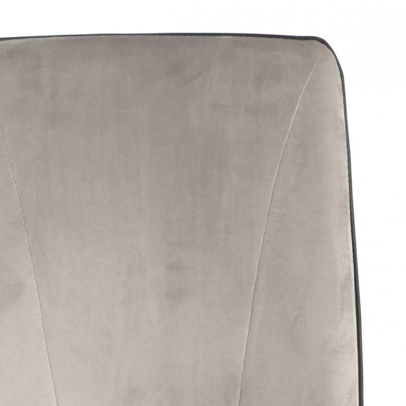 Lot 4 chaises velours gris clair pieds métal chromé - BELLA
