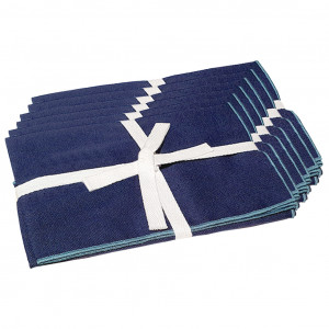 Lot de 6 sets de table, lin et coton bleu 36 x 48 cm - CONSTELLA 9406