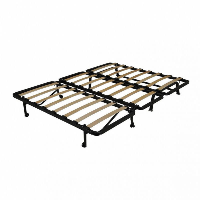 Banquette lit BZ 140x200 cm gris anthracite matelas 15 cm - ANATOLE