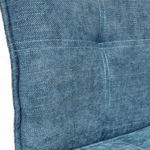 Chaise de bar en tissu bleu avec piètement en métal noir mat - LUCKY