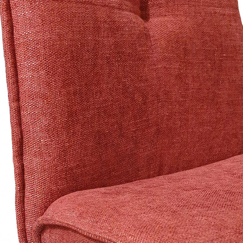 Chaise de bar en tissu rouge avec piètement en métal noir mat - LUCKY