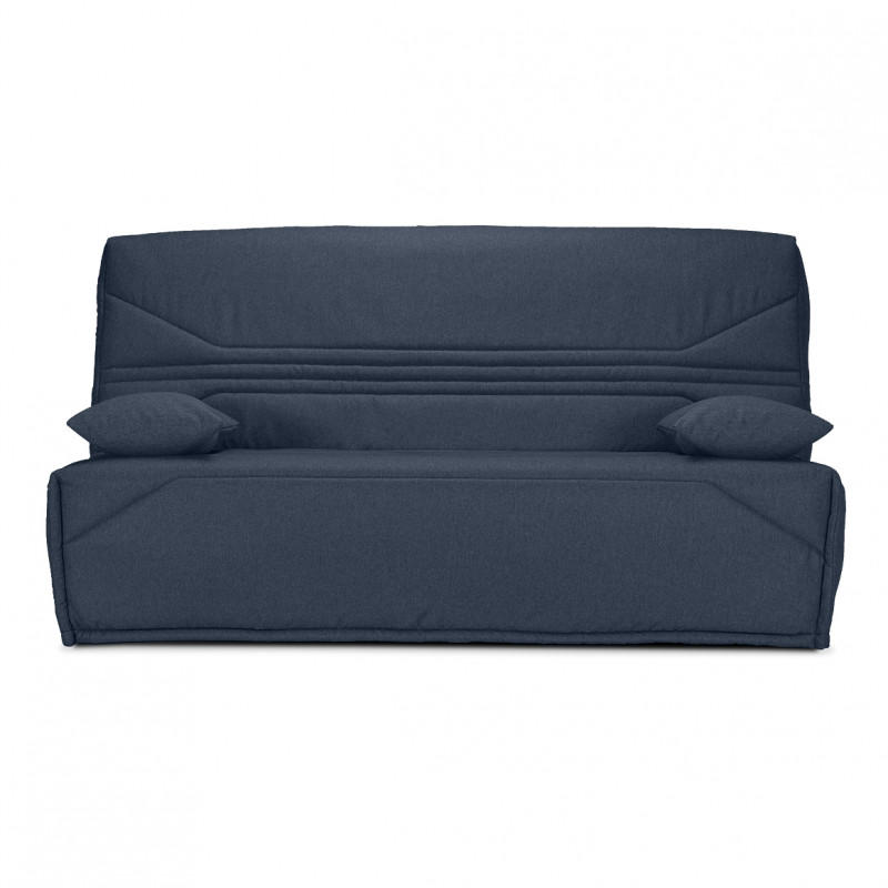 Clic clac 130x190 cm avec housse tissu gris anthracite matelas Bultex® épaisseur 14 cm et 2 coussins déco - TEODORE