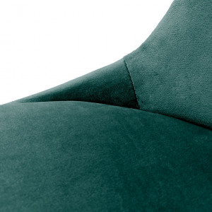 Lot de 2 chaises vintage en velours vert canard avec piètement en acier noir mat sans accoudoir - LOUNA