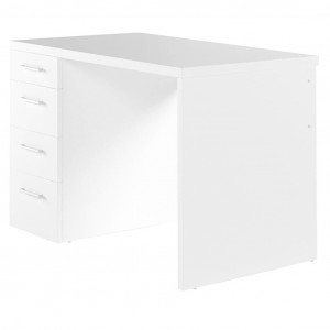 Bureau finition décor blanc avec 4 tiroirs - BASILE