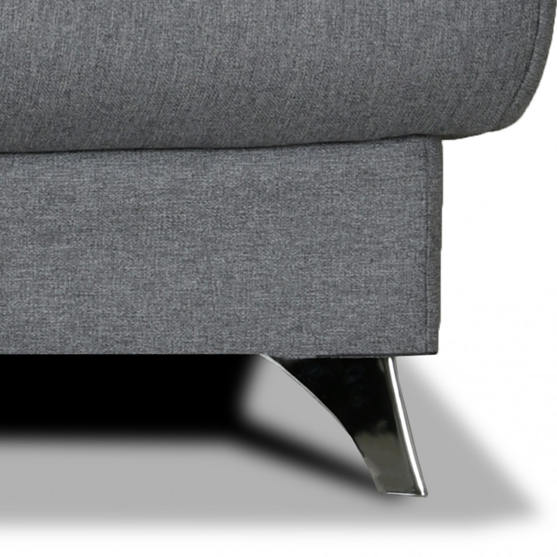 Clic clac 130x190 cm en tissu gris et matelas Bultex® 14 cm - HAROLD
