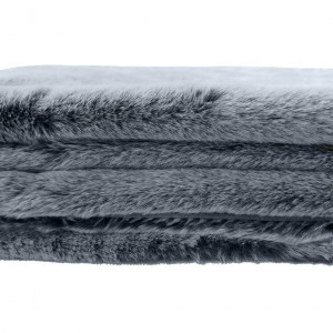 Plaid en fausse fourrure gris givré ultra doux 130x170 cm - LEVY