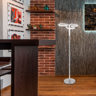 Lampadaire design et original LED angulaire - Eclairage dynamique blanc froid - Classe énergétique A++ - CLOVER