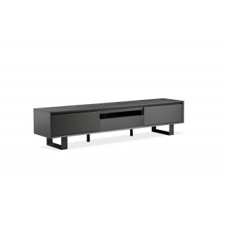 Meuble TV gris anthracite en céramique pieds métal 3 tiroirs - CERAMIK