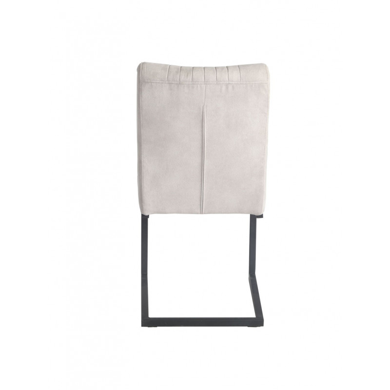Chaise velours grise et pieds métal noirs - VIVI
