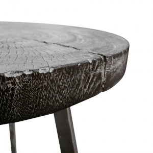 Bout de canapé/Table d'appoint en bois de teck peint en noir – REGLYS