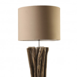 Lampadaire sur pied avec branches en bois et abat-jour beige H133 cm - LAMPA