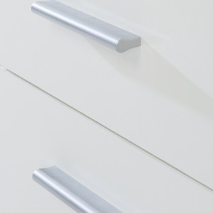 Meuble d'entrée en panneaux de particules décor blanc avec multiples rangement et miroir - NINA