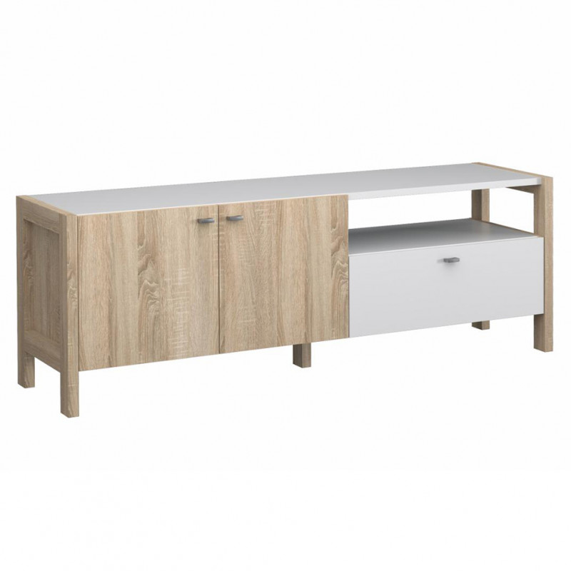 Meuble TV Kim 165cm - blanc Scandinave, Moderne, Design - TEMAHOME