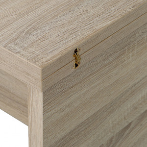 Table basse carré réhaussable et extensible décor bois clair - SOFYA