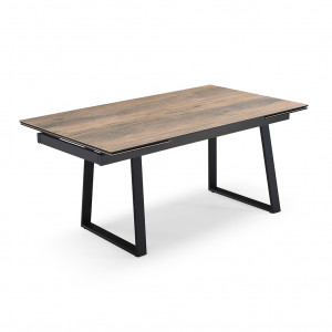 Table extensible 160/240 cm céramique effet bois pieds luge - TEXAS 02