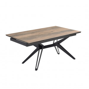 Table extensible 160/240 cm céramique effet bois pied trapèze - TEXAS 07