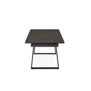 Table de repas extensible 160/240 cm céramique gris anthracite mat et pieds luge métal noir - UTAH 02
