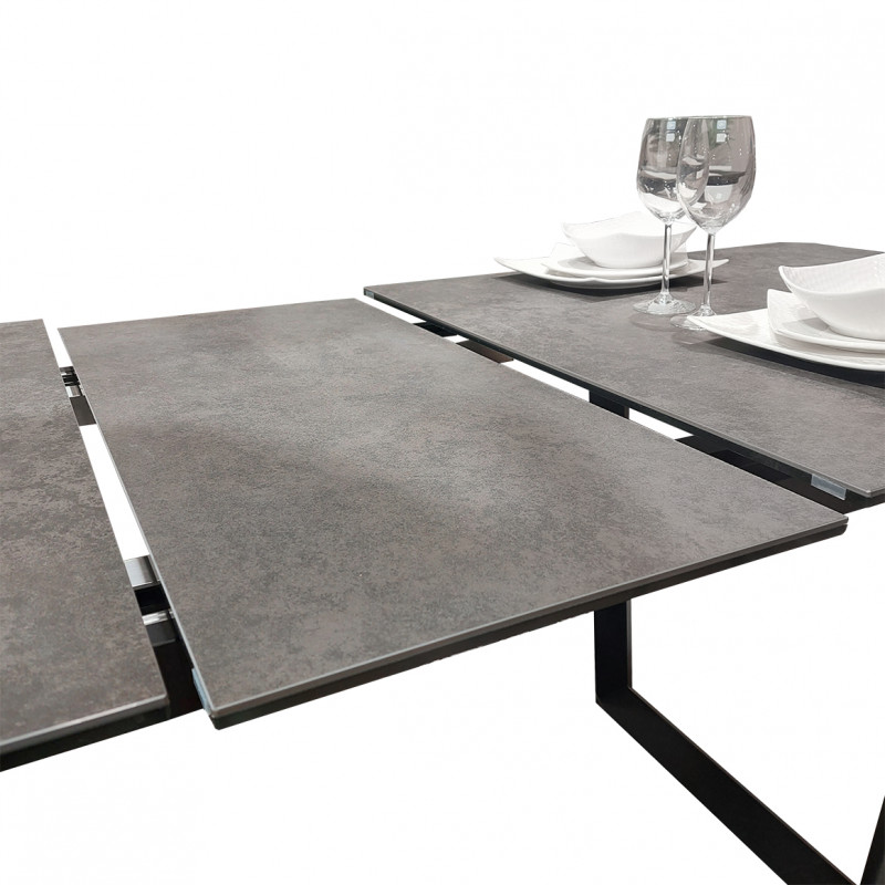 Table extensible 176/216 cm plateau céramique gris anthracite - VERONA