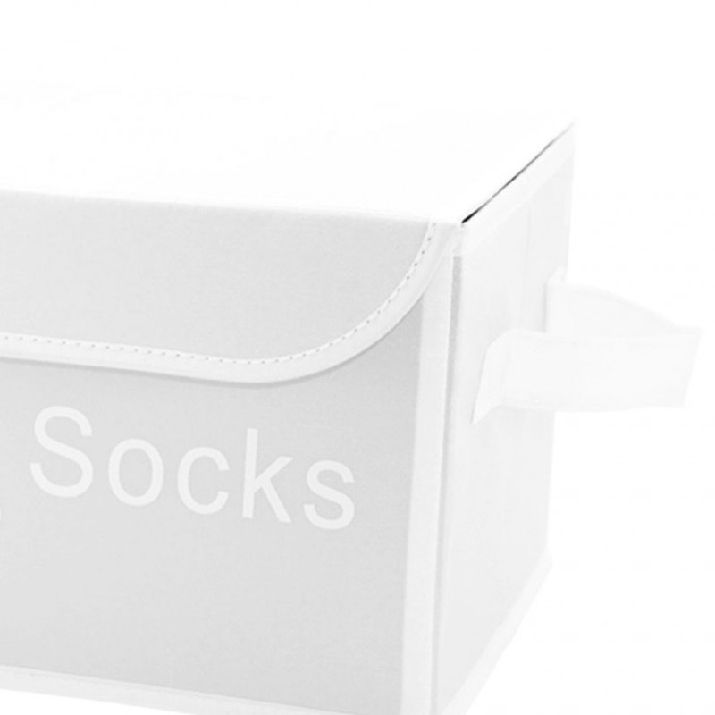 Boite pour dressing à couvercle Socks Blanc - SPACE