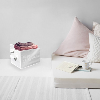 Boite pour dressing à couvercle Socks Blanc - SPACE