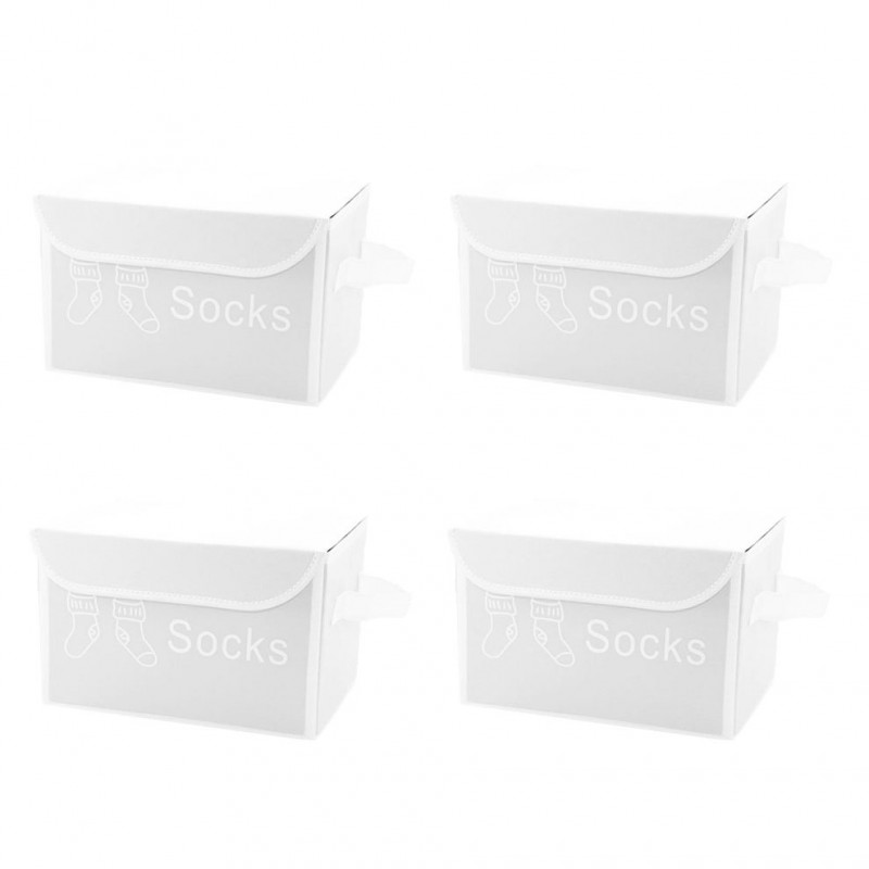 Lot de 4 boîtes de rangement blanc avec couvercle 100% nylon - SPACE