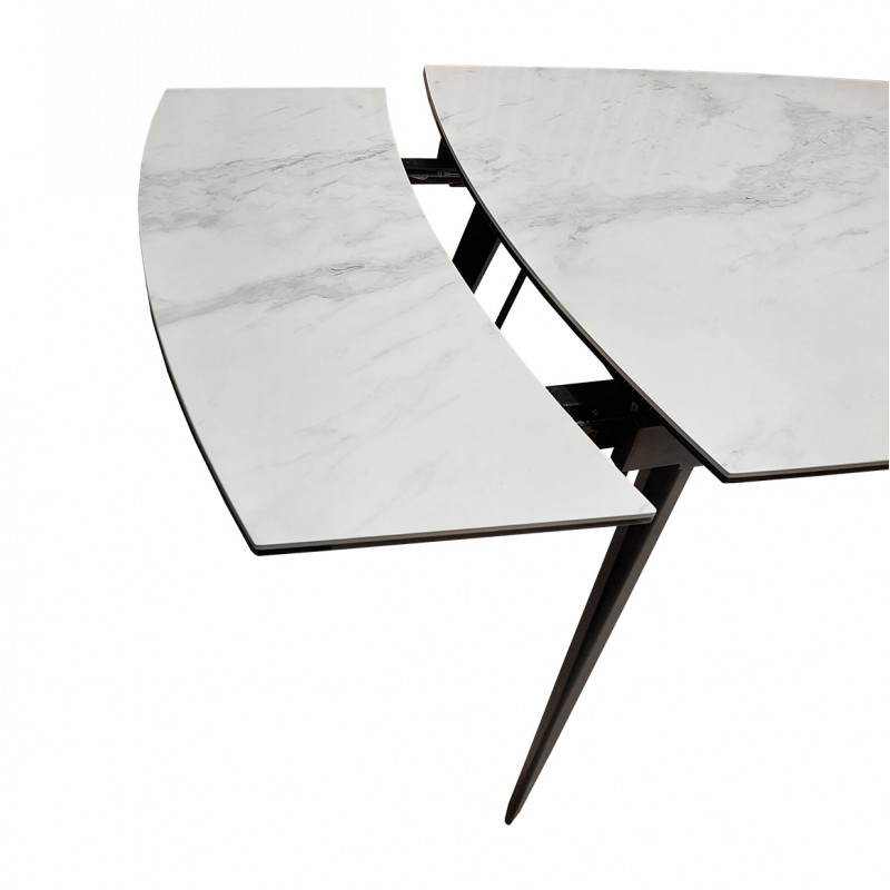 Table extensible 120 à 179 cm céramique blanc marbré - FLORIDA