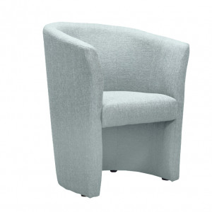 Fauteuil cabriolet rond en tissu vert d'eau avec accoudoirs - Design Contemporain - CABRI