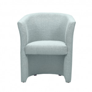 Fauteuil cabriolet rond en tissu vert d'eau avec accoudoirs - Design Contemporain - CABRI