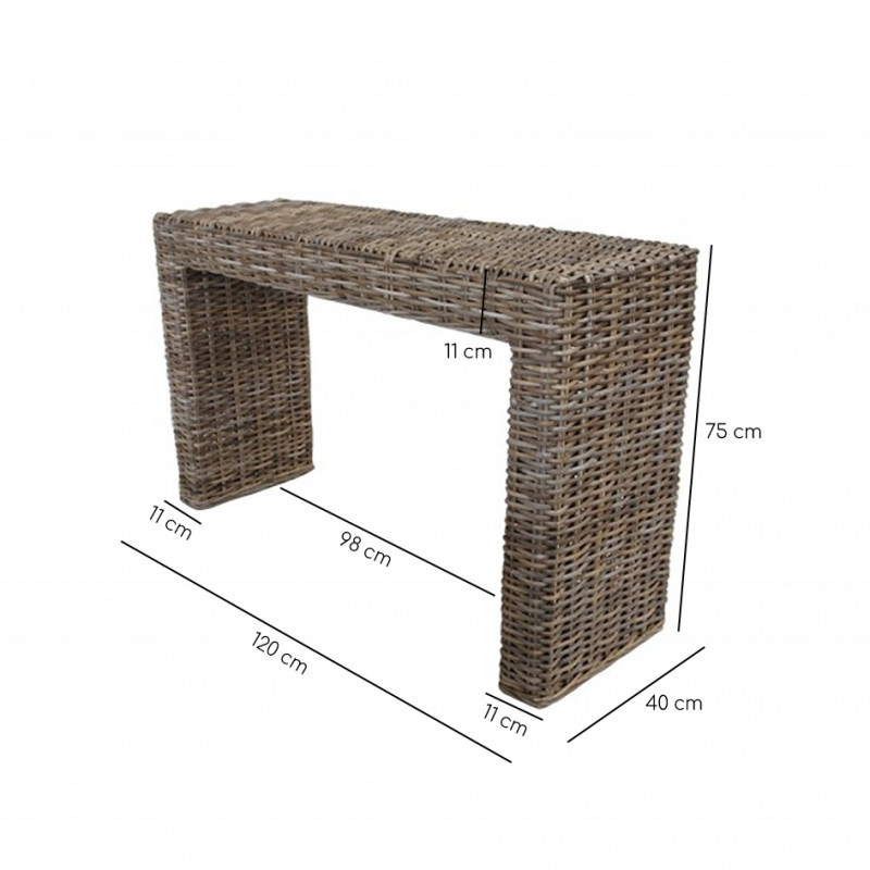 Console tressée en kubu naturel - HAWAï