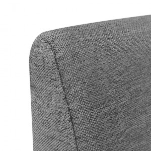 Tête de lit 180x60 tissu gris avec 2 barres de fixation métal - PAULA