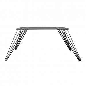 4 pieds de table de repas en métal noir finition peinture poudrée design filaire hauteur 65 cm - 01