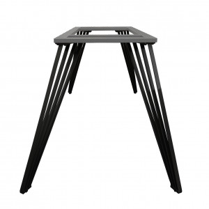 4 pieds de table de repas en métal noir finition peinture poudrée design filaire hauteur 65 cm - 01