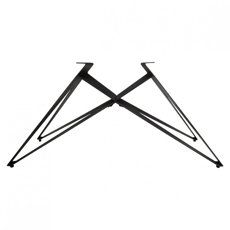 Table extensible 160/240 cm céramique gris foncé pied géométrique - UTAH 03