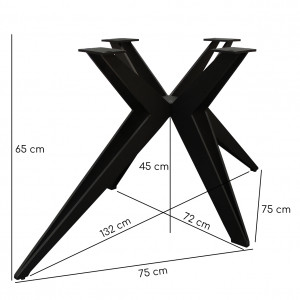 Table extensible 160/240 cm céramique noir marbré pied étoile - INDIANA 06