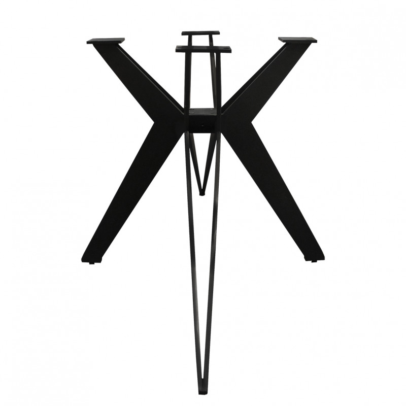 Table extensible 160/240 cm céramique noir marbré pied étoile - INDIANA 06