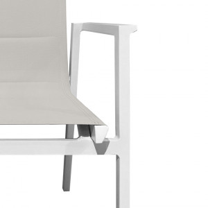 Lot de 2 chaises de jardin aluminium et tissu textilène gris - ATLAN