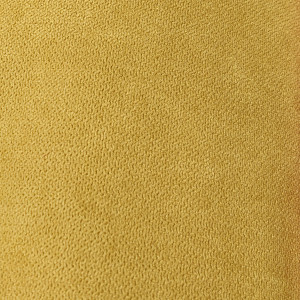 Canapé droit 3 places en tissu doux jaune dossier capitonné avec accoudoirs et pieds bois inclinés - TRACY