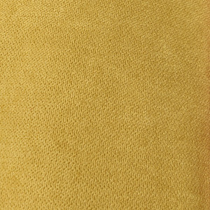 Canapé droit 3 places en tissu doux jaune dossier capitonné avec accoudoirs et pieds bois inclinés - TRACY