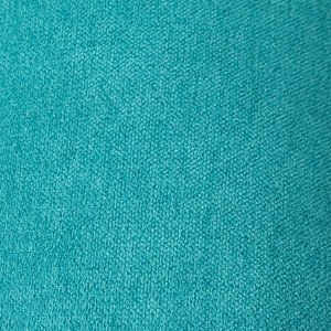 Canapé droit 3 places en tissu doux bleu canard dossier capitonné avec accoudoirs et pieds bois inclinés - TRACY
