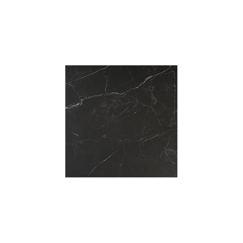 Table de repas extensible 160/240 cm en céramique noir marbré mat et pieds luge métal noir - INDIANA 02
