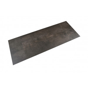 Table de repas extensible 160/240 cm céramique Espagnole gris vieilli mat et pied géométrique luge métal noir - MAINE 03