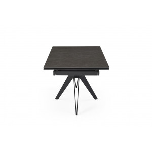 Table de repas extensible 160/240 cm céramique gris anthracite mat et pied étoile en métal noir - UTAH 06